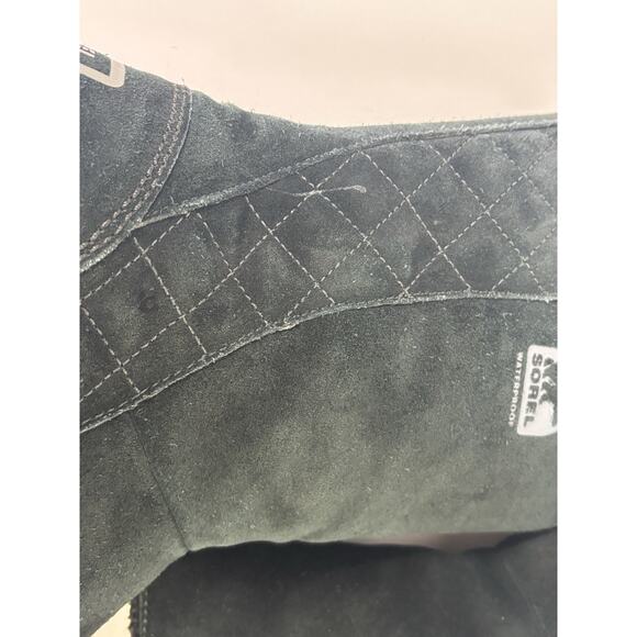 Sorel Womens Size 8.5 NL1975-011 Waterproof Sherpa Lined Winter Boot Black Suede - Picture 8 of 15